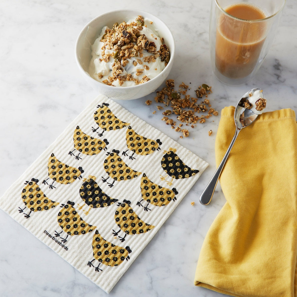 Country Chickens Swedish Dishcloth — alternate view 2
