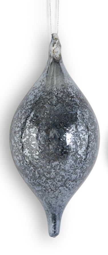 Dark Blue Mercury Glass Onion & Finial Ornament — alternate view 2