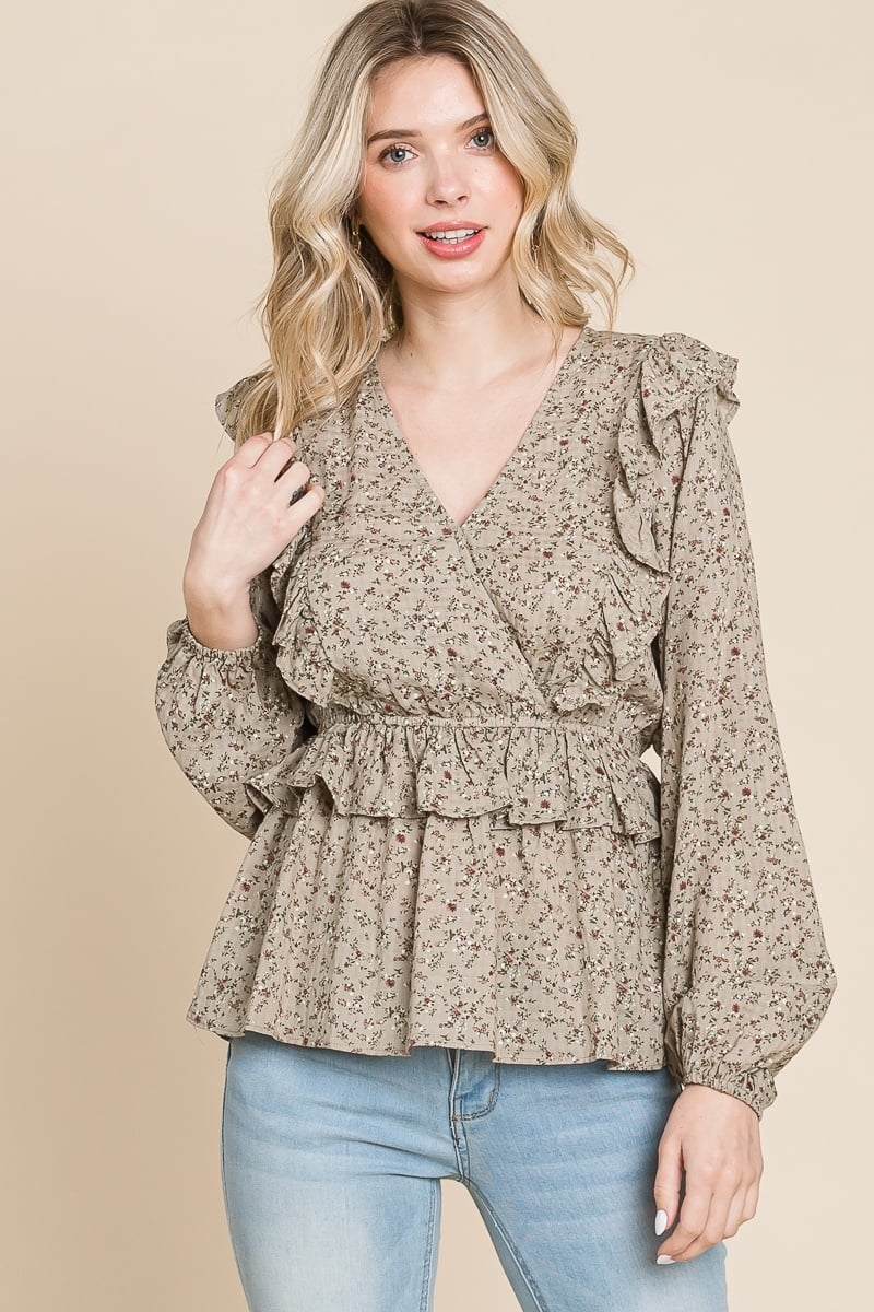 Ruffled Long Sleeve Top — alternate view 2