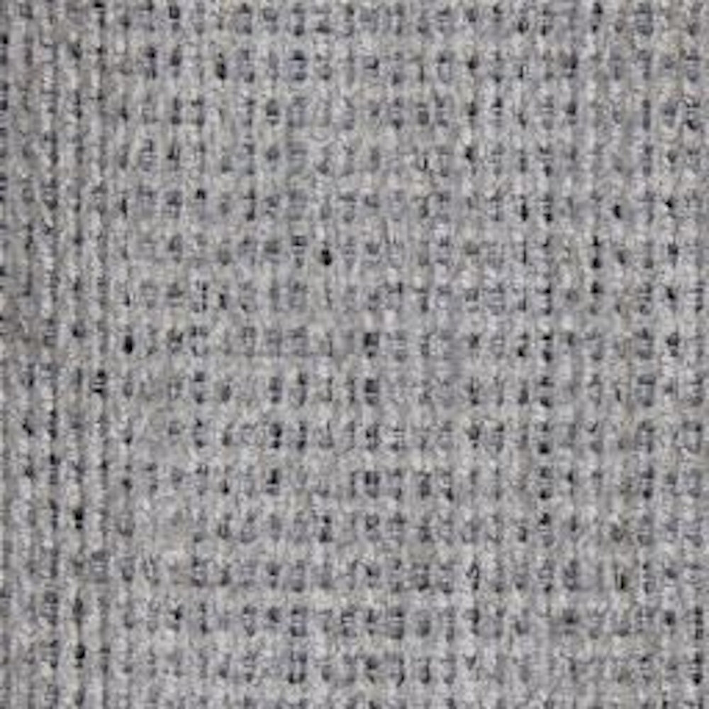 Close-up macro texture of light gray and off-white woven upholstery fabric.