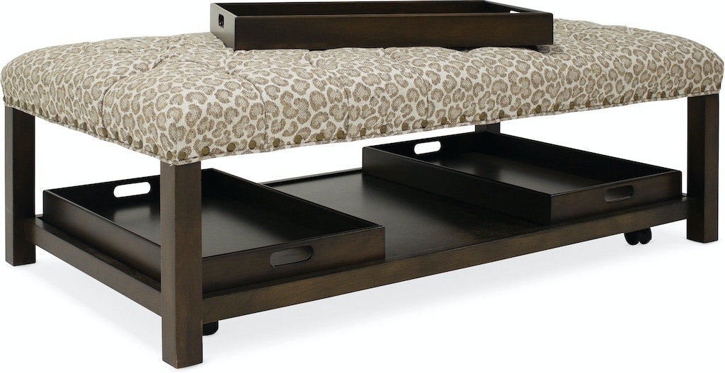 Hollis Rectangle Tufted Tray Ottoman — alternate view 2