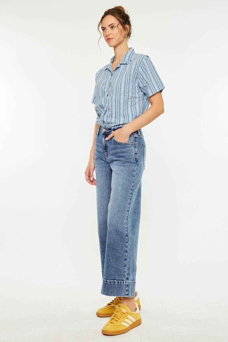 Nessa High Rise Crop Wide Leg Jeans — alternate view 4
