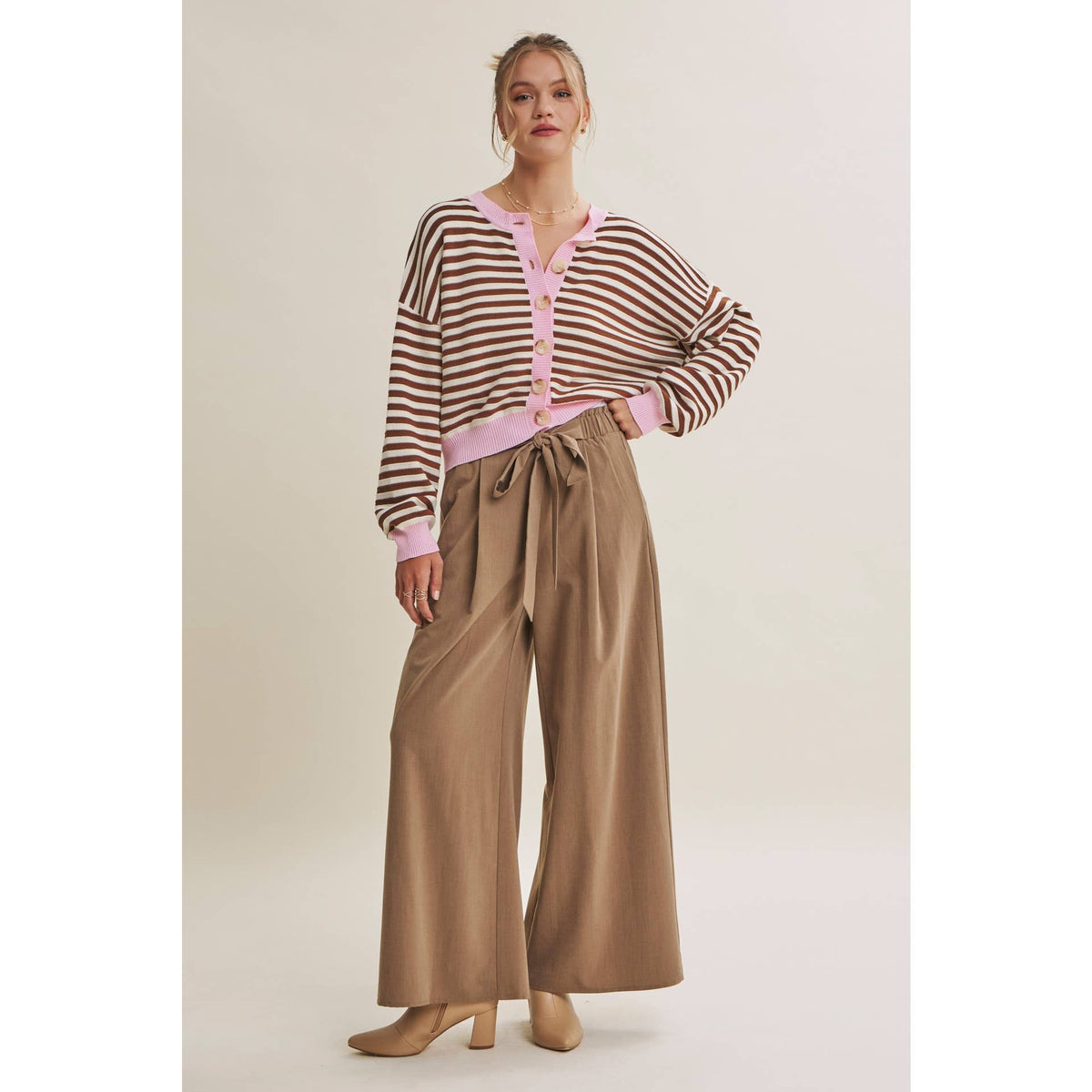 Striped Cotton Cardigan — alternate view 9