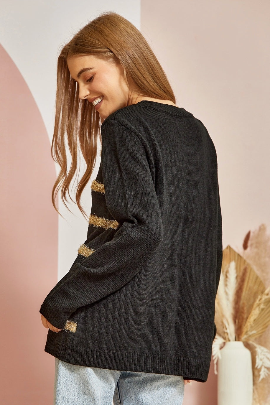 Lurex Striped Sweater — alternate view 2