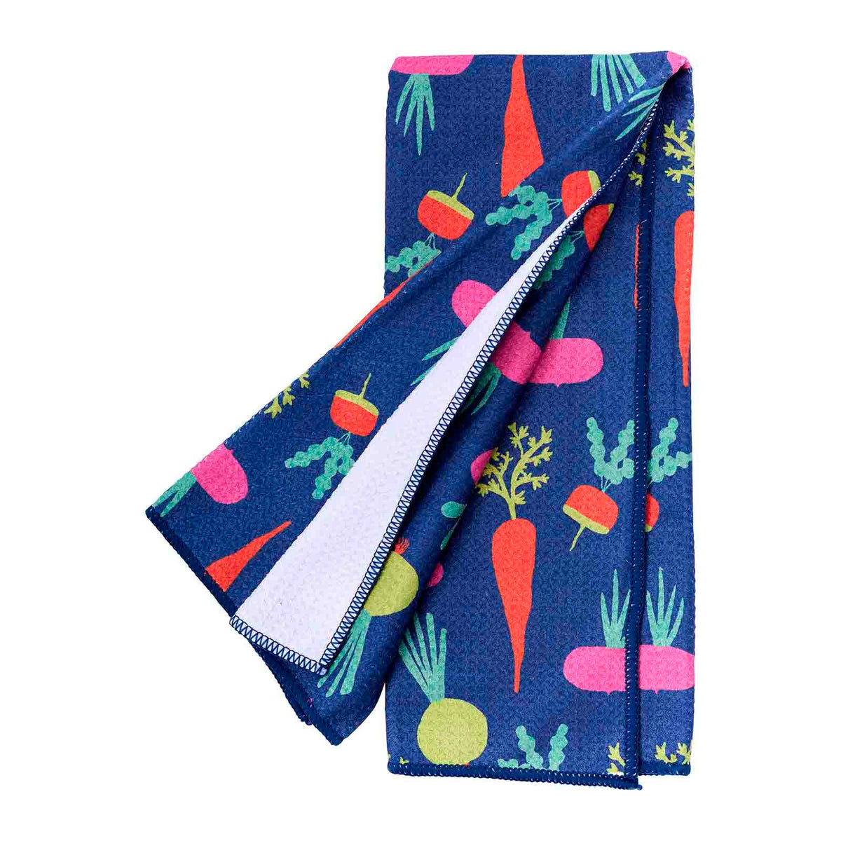 Root Veggies Blu Kitchen Tea Towel — alternate view 2