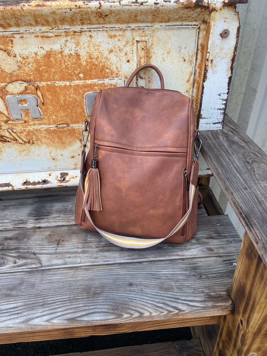Leather Womens Backpack Computer Work Bag — alternate view 4