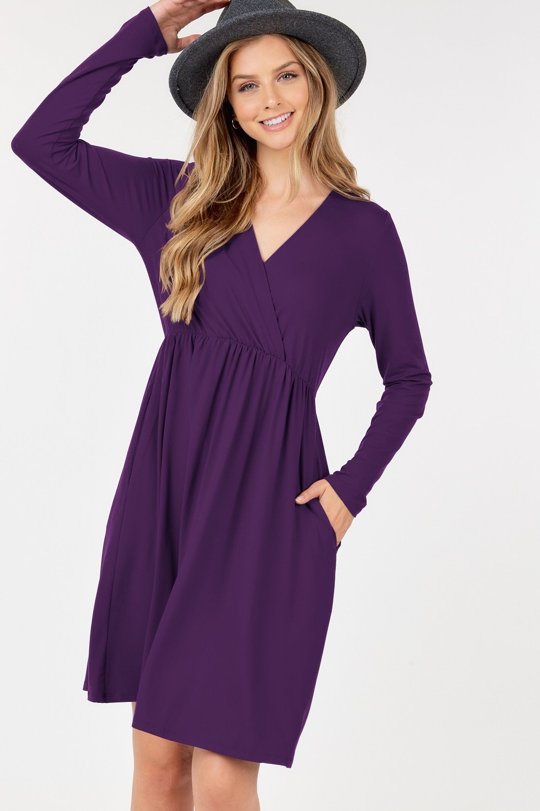 Dry Brushed Long Sleeve Dress