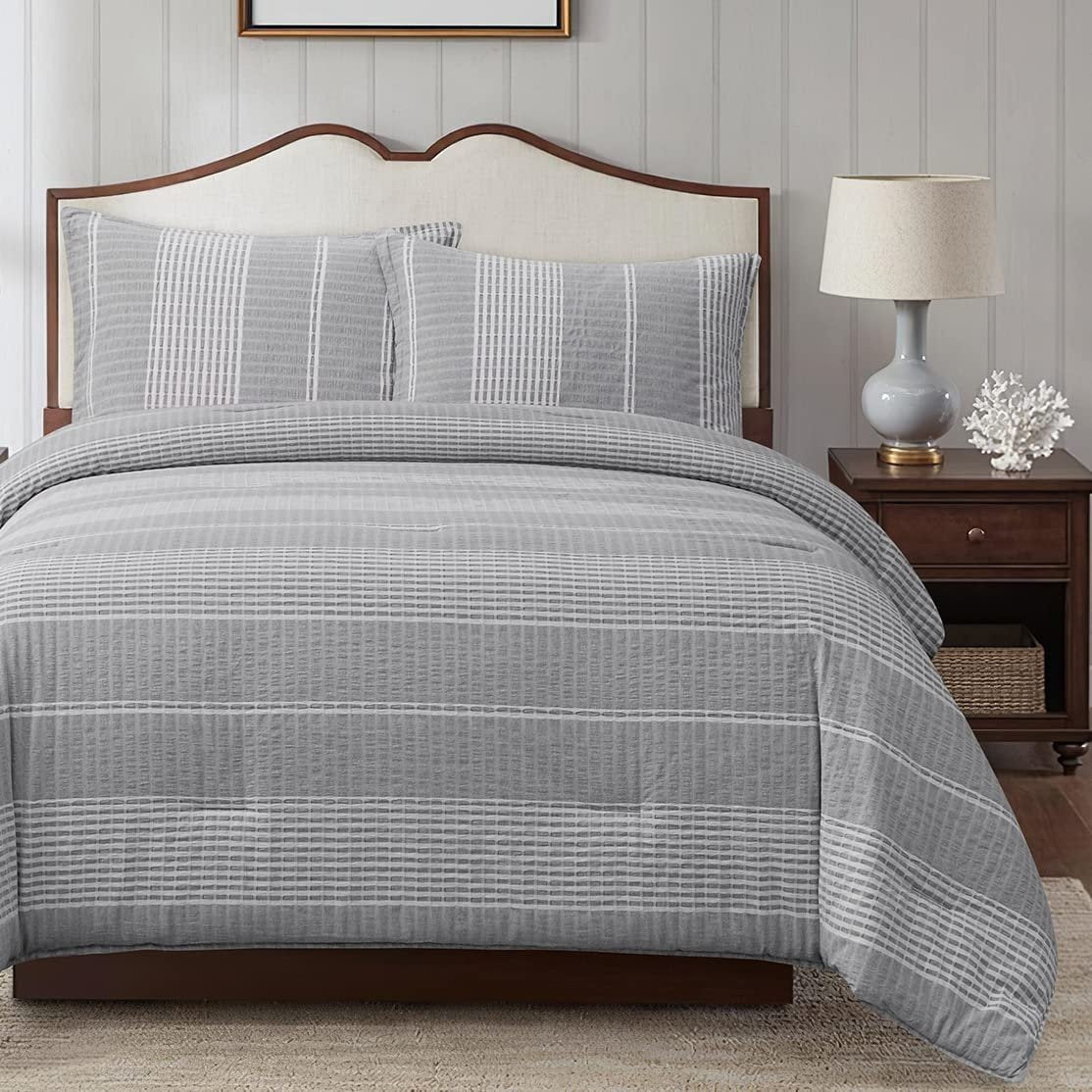 3 Piece Lane Stripe Queen Duvet Set — alternate view 3
