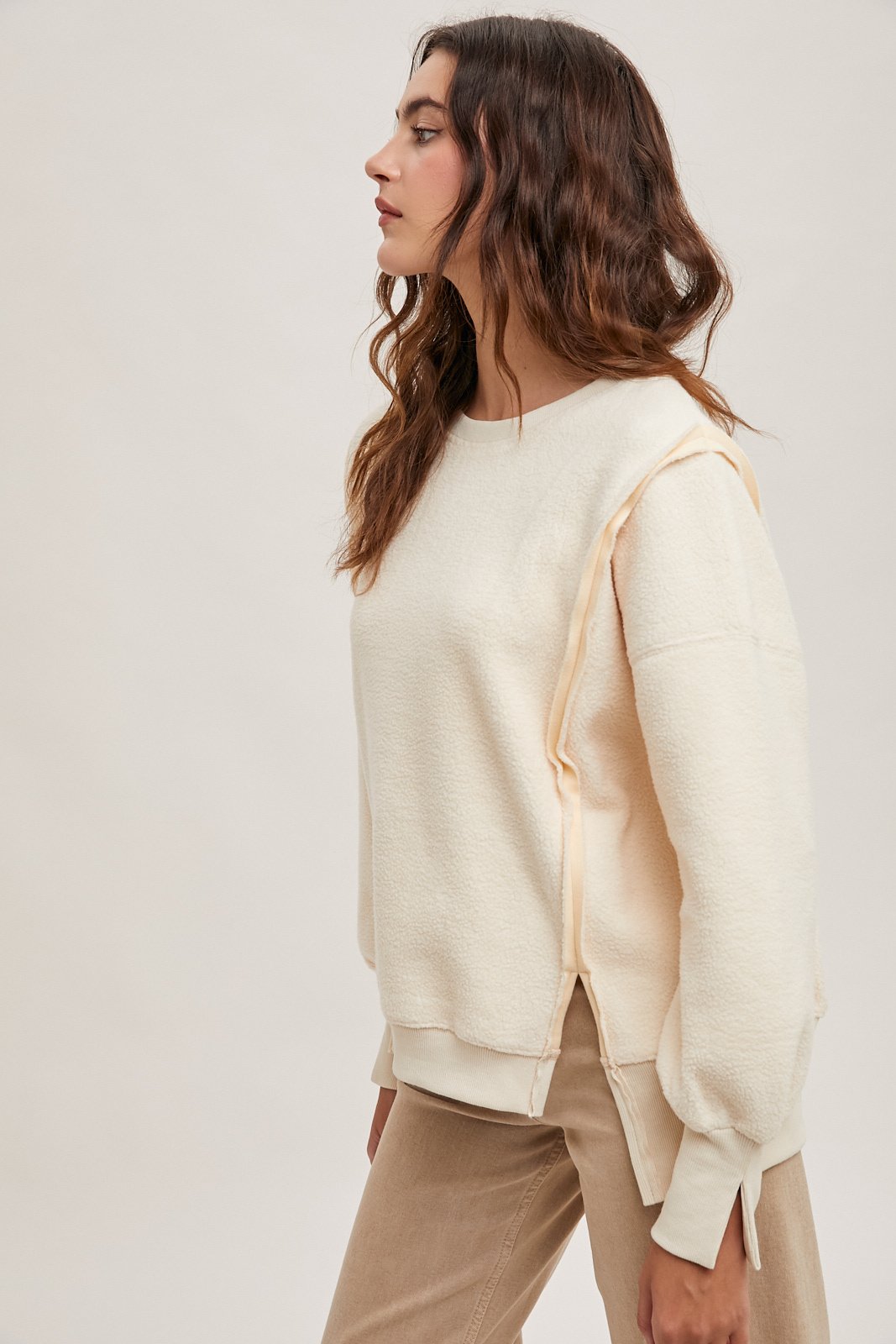 Crewneck Teddy Pullover — alternate view 3