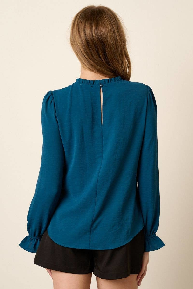 Ruffle Mock Neck Top — alternate view 5