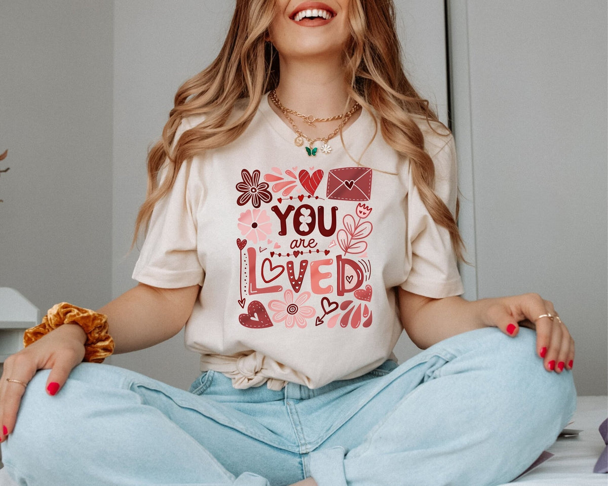 You Are Loved Cream Boho Faith Graphic Tee