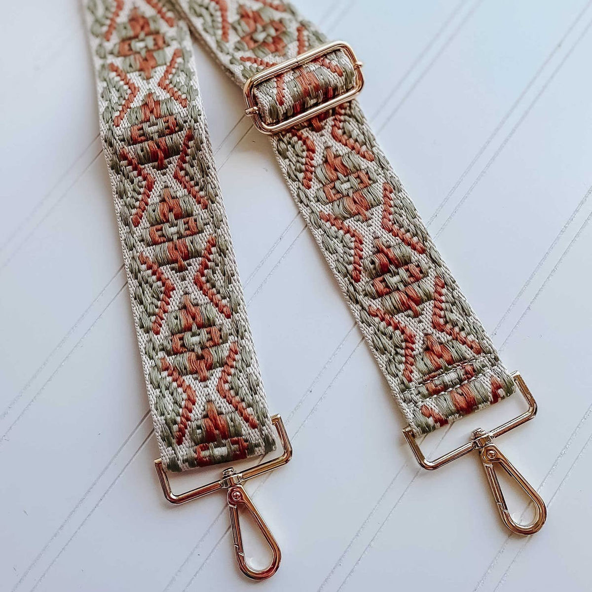 Canvas Guitar Strap:  Willow Print — alternate view 5