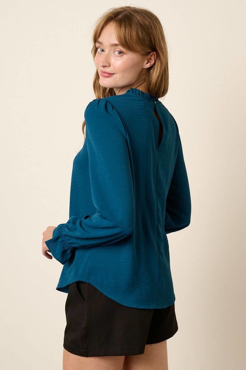 Ruffle Mock Neck Top — alternate view 4