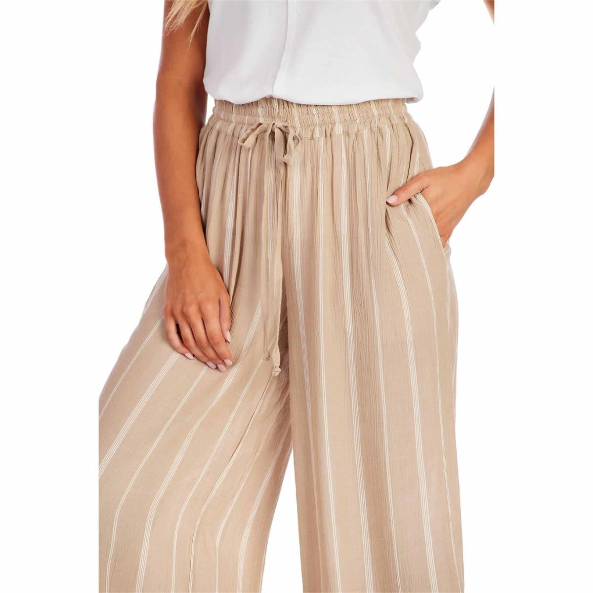 Emily Smocked Trousers Tan — alternate view 2