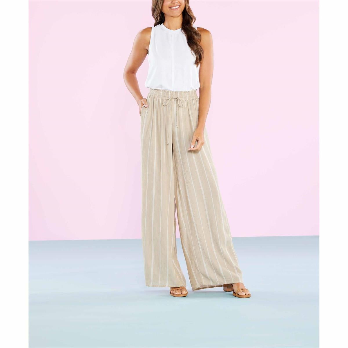 Emily Smocked Trousers Tan — alternate view 5