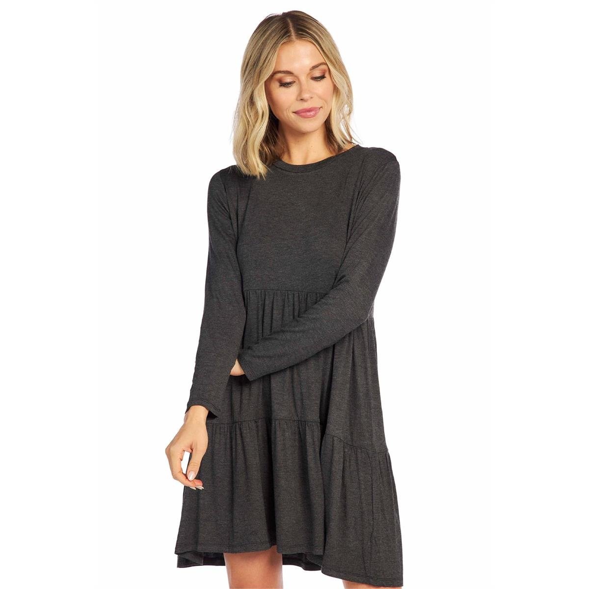 Minnie Tiered Dress Charcoal — alternate view 3