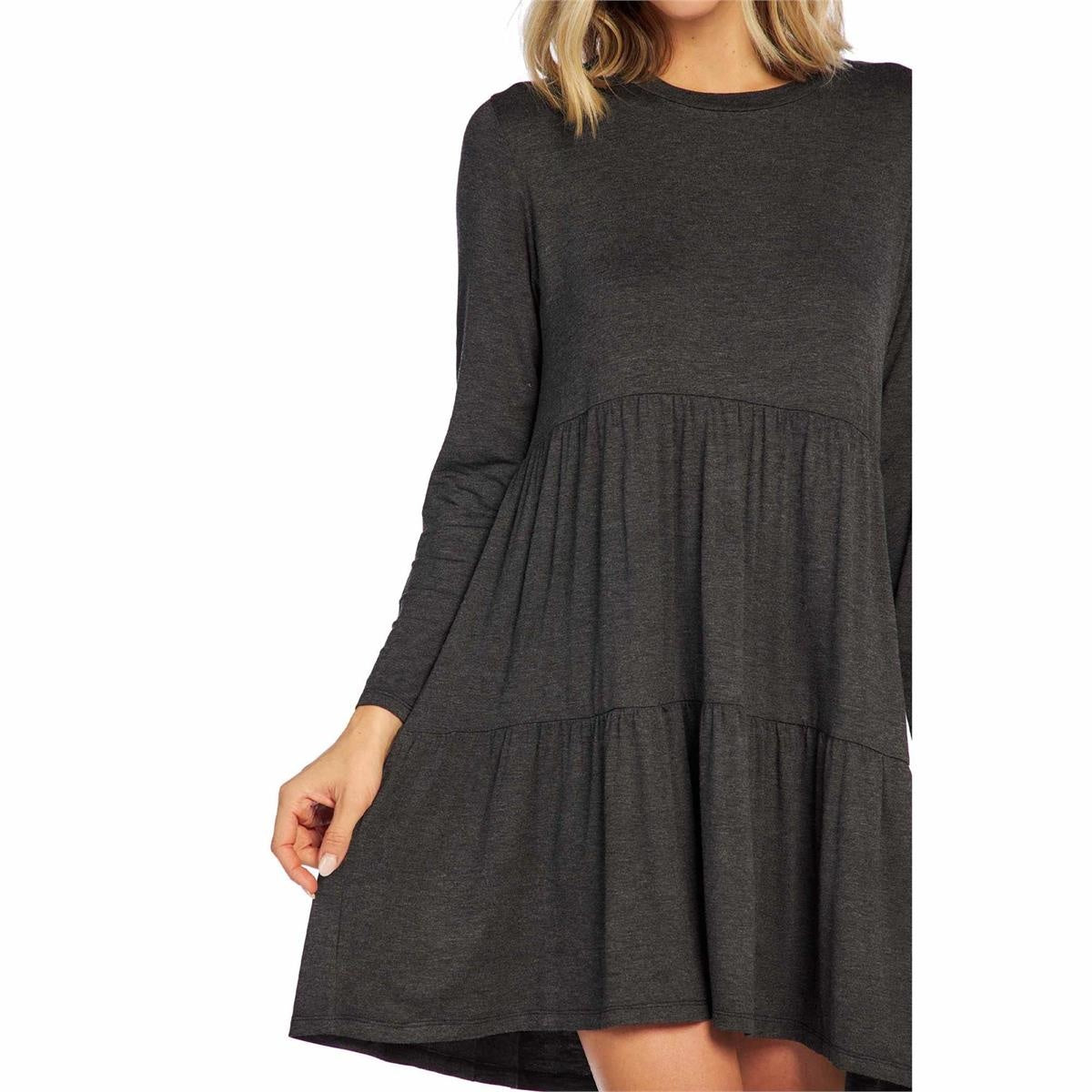 Minnie Tiered Dress Charcoal — alternate view 4