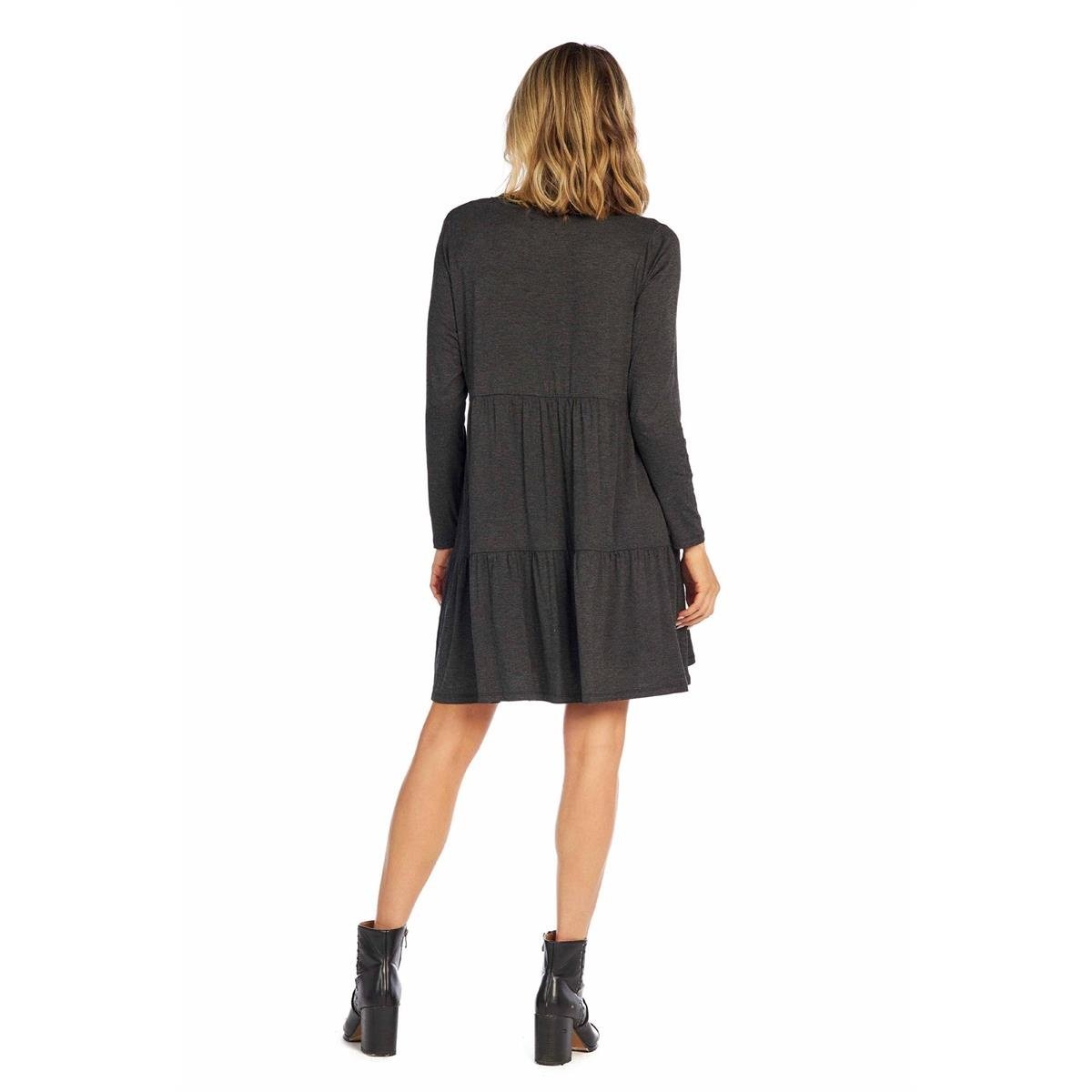 Minnie Tiered Dress Charcoal — alternate view 5