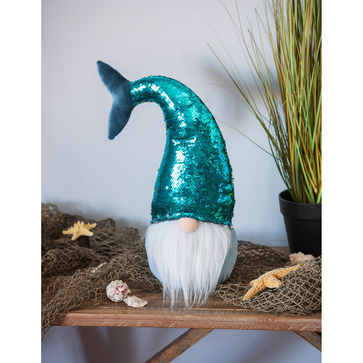 Plush Gnome with Sequin Mermaid Tail Hat — alternate view 2