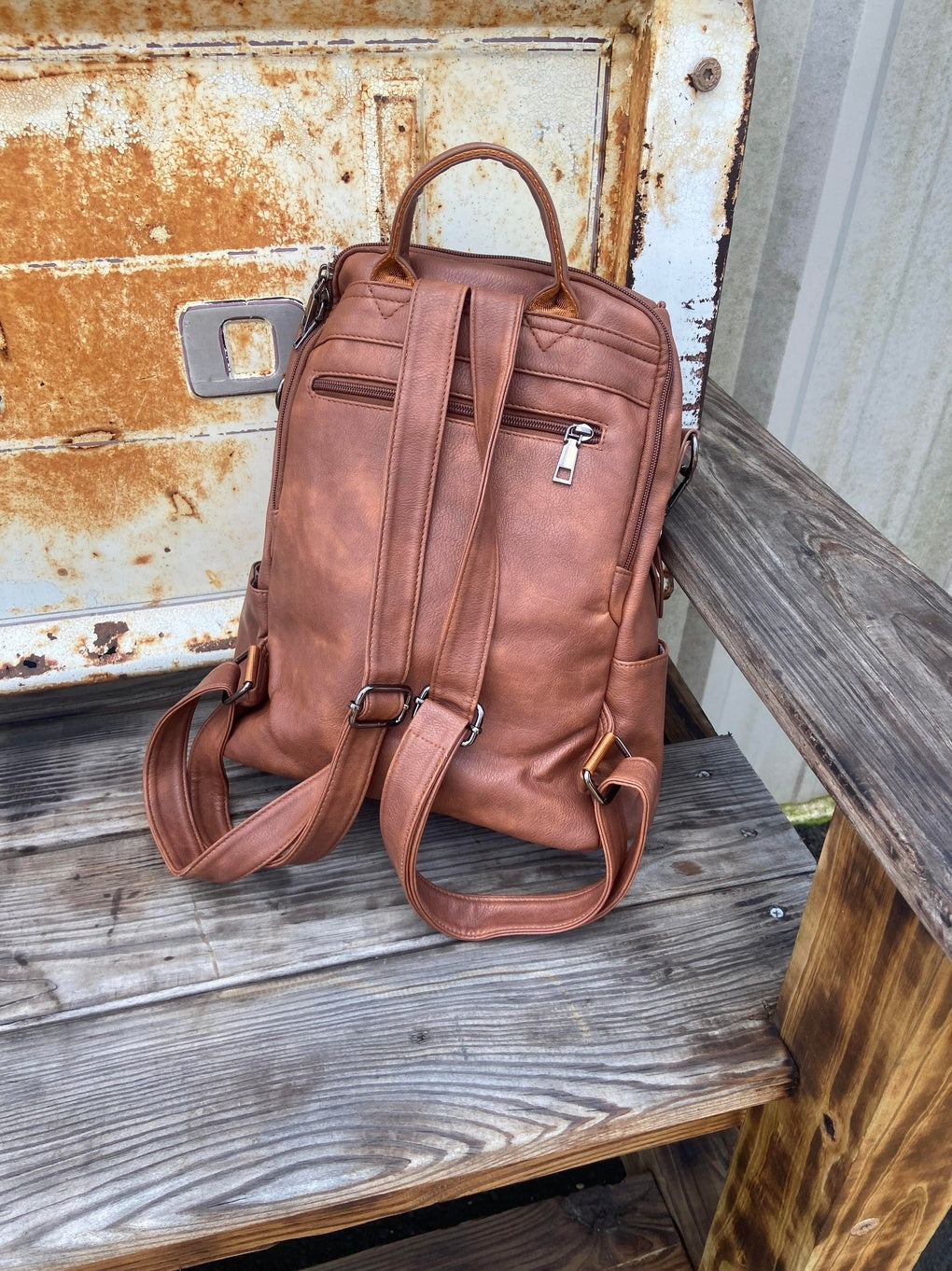 Leather Womens Backpack Computer Work Bag — alternate view 2