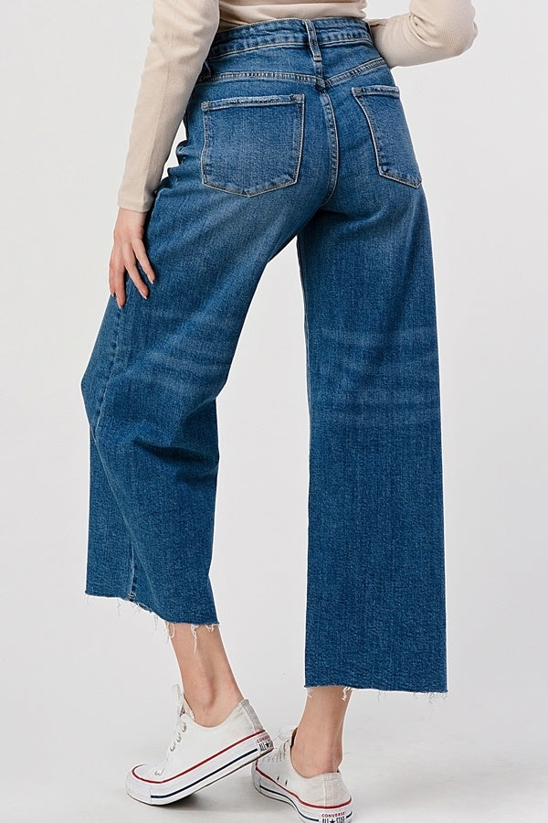 Medium Wash - High Rise Wide Leg Jeans — alternate view 4
