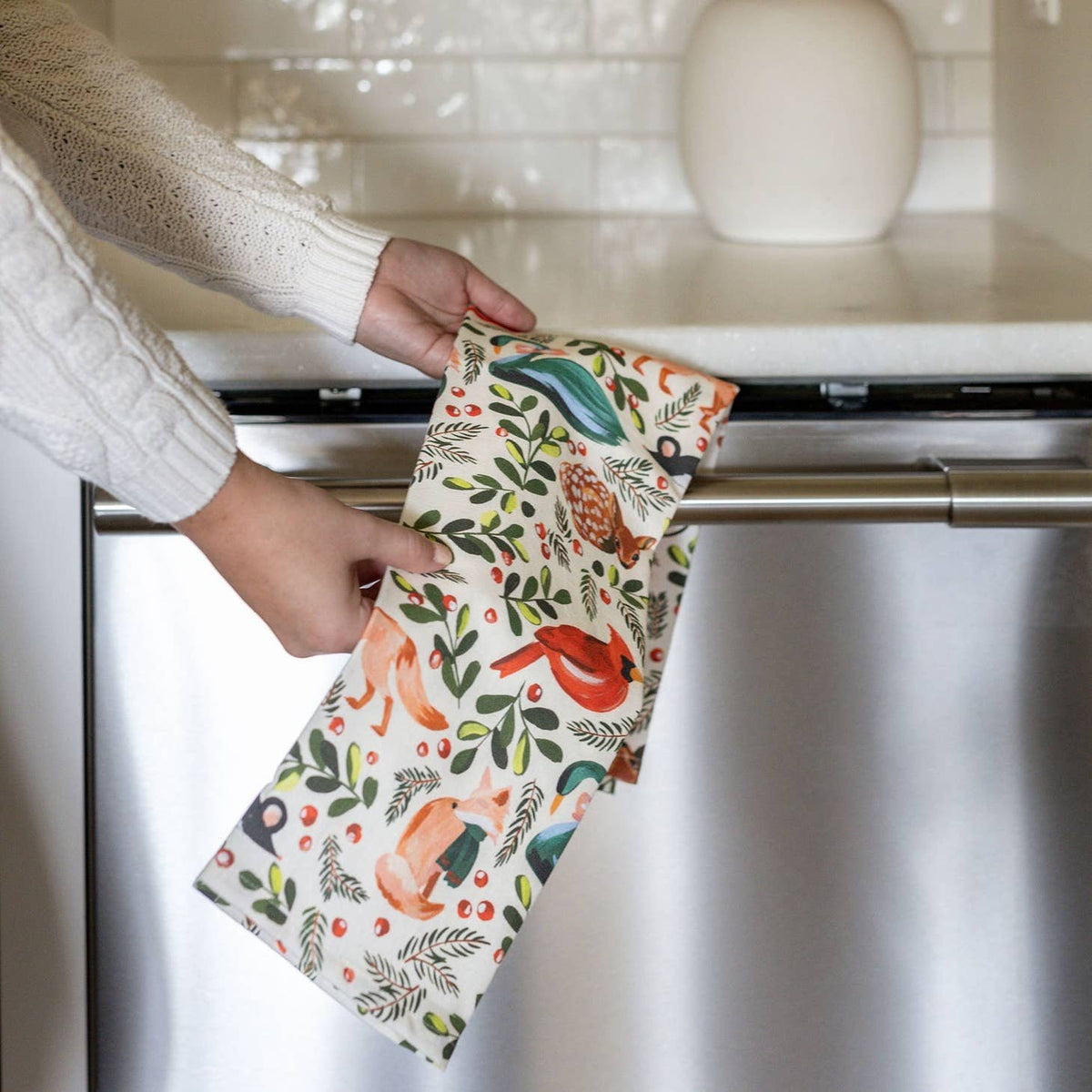 Woodland Animals Kitchen Towel — alternate view 3