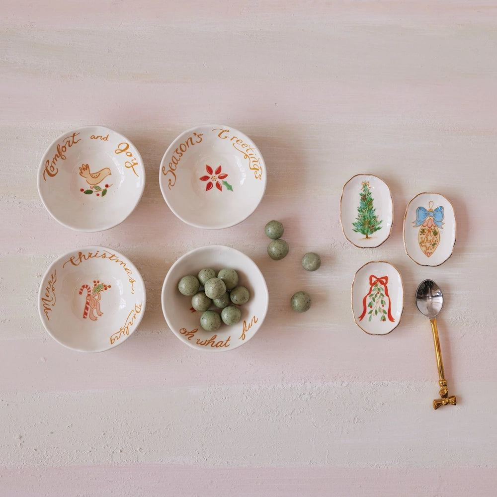 Stoneware Dish with Holiday Image