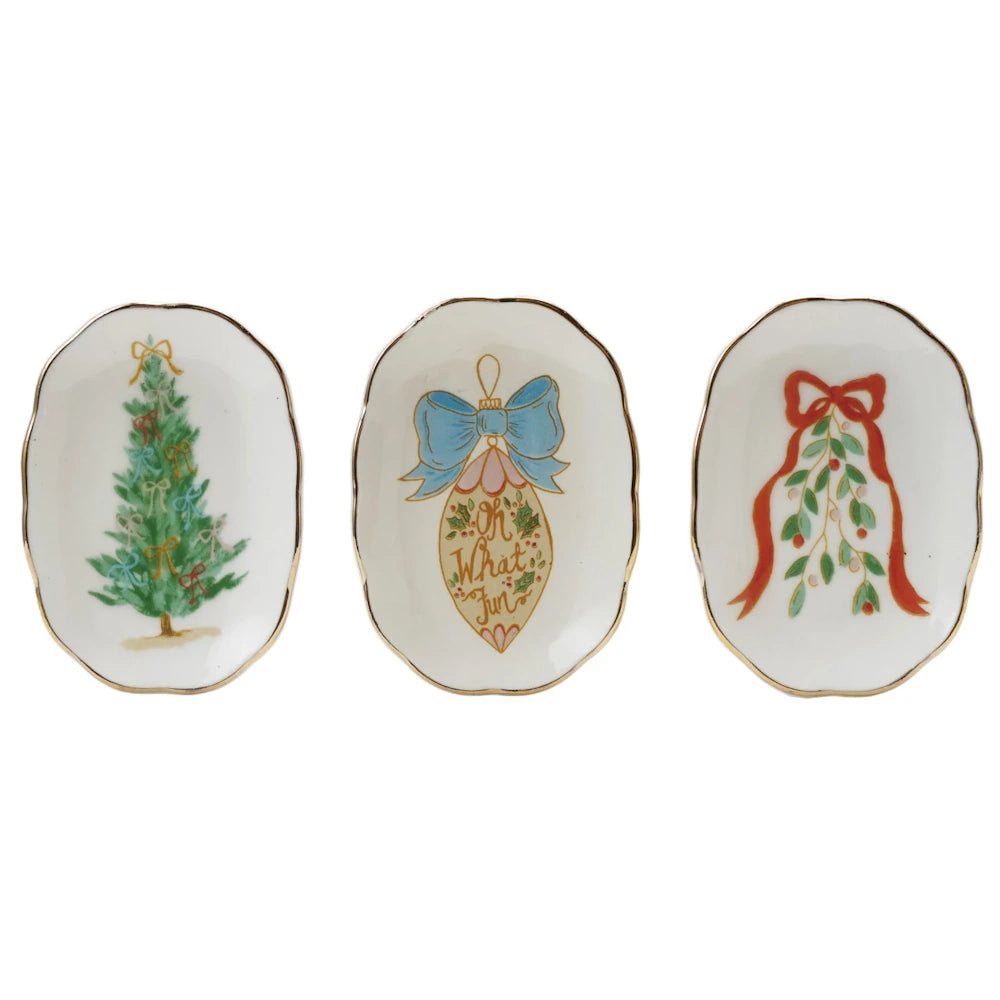 Stoneware Dish with Holiday Image — alternate view 2