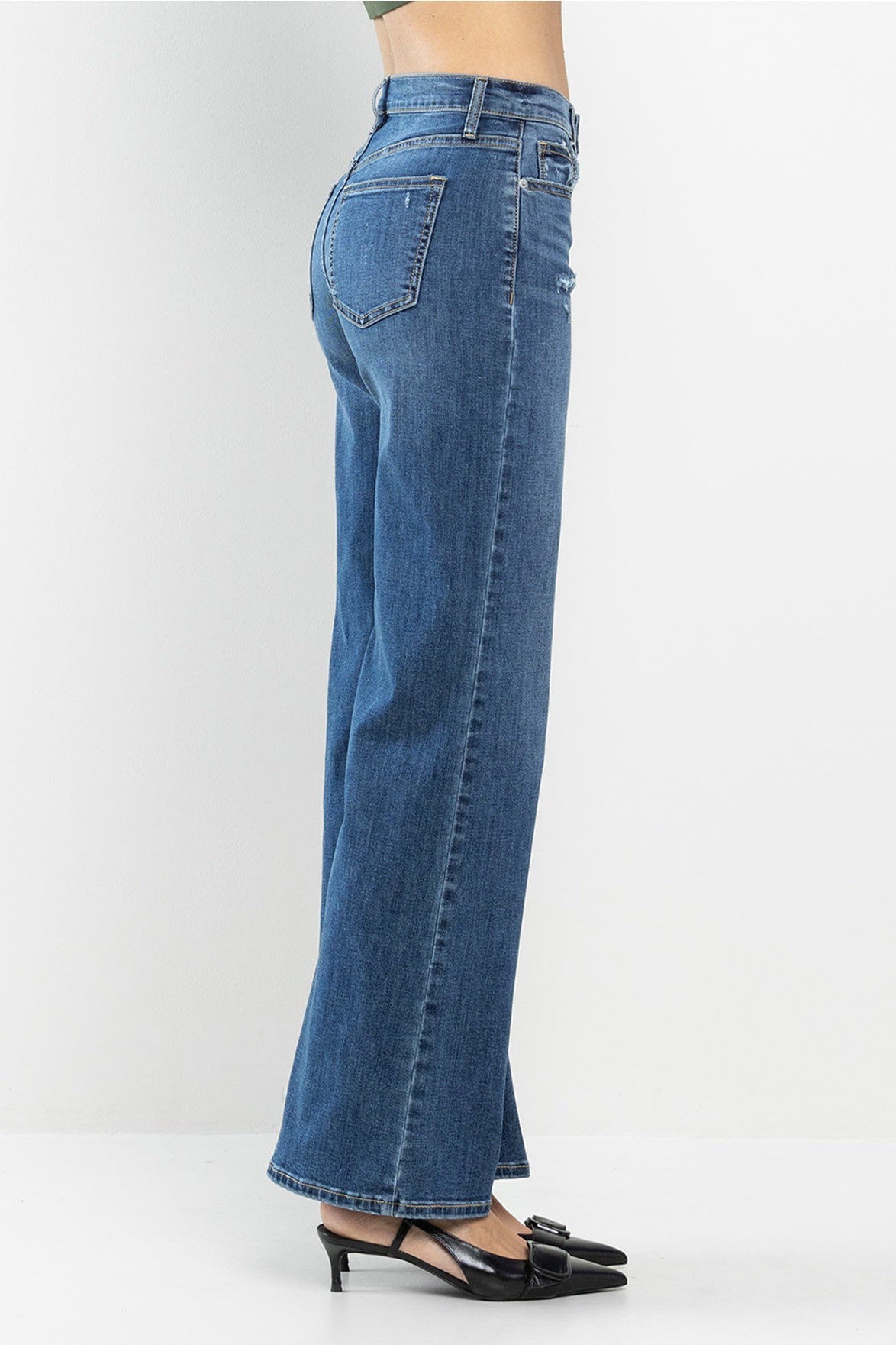High Rise Wide Leg in Medium Dark — alternate view 4