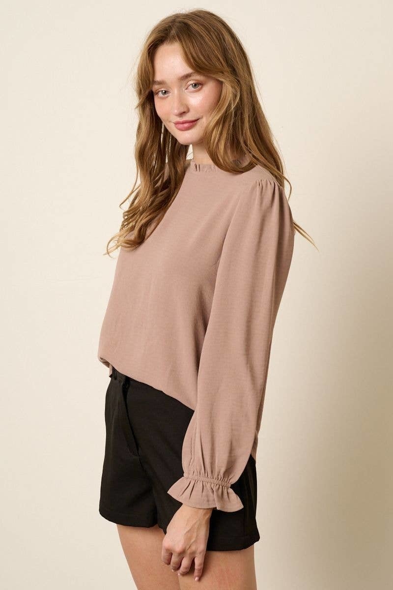 Ruffle Mock Neck Top — alternate view 8