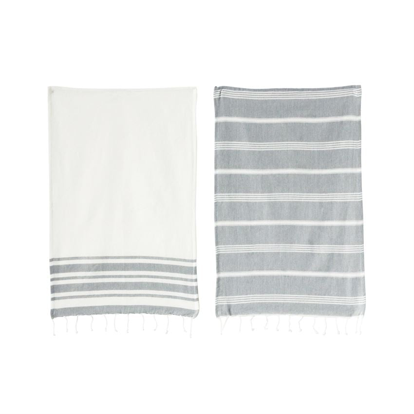 Cotton Woven Tea Towel-White — alternate view 2