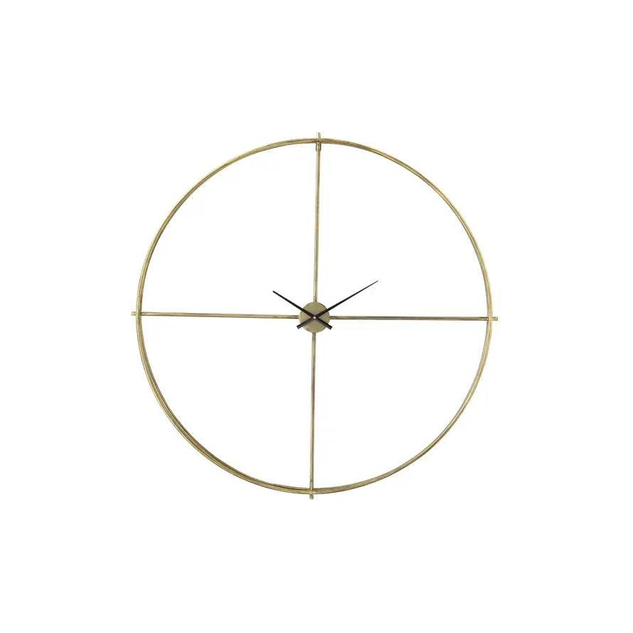 Round Metal Wall Clock, Distressed Gold Finish - 48-3/4" — alternate view 2