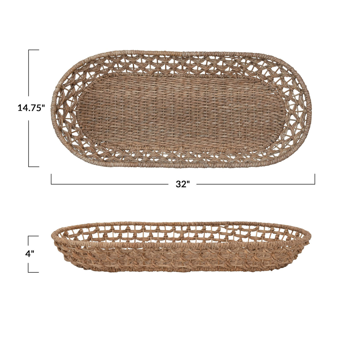 Decorative Hand-Woven Seagrass Basket — alternate view 2