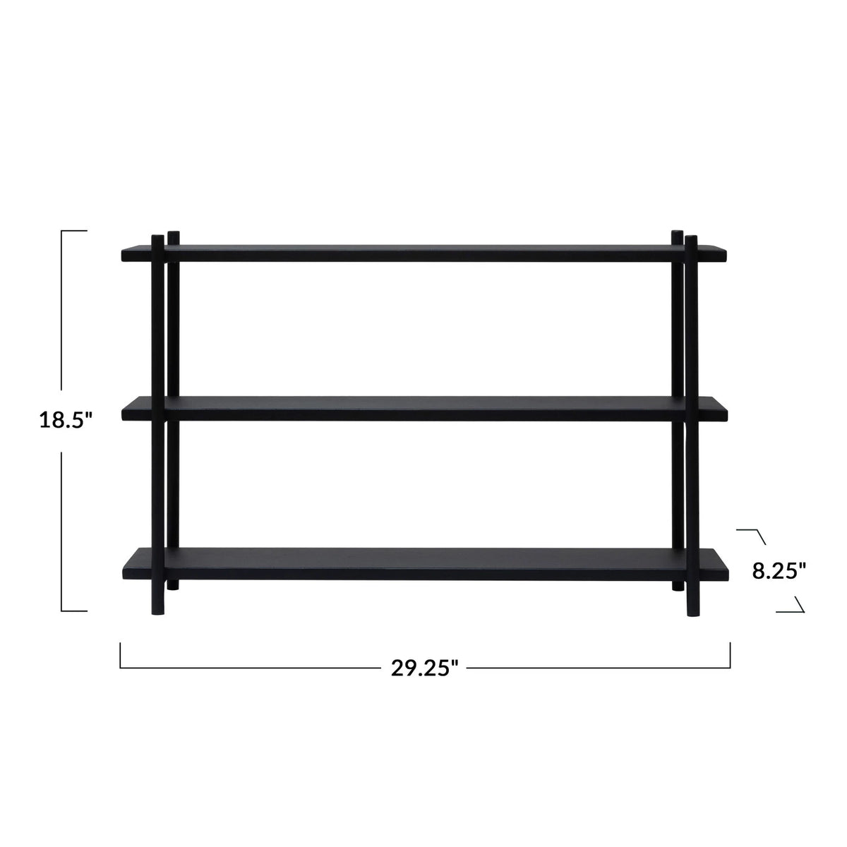 Black Metal 3-Tier Shelf — alternate view 3