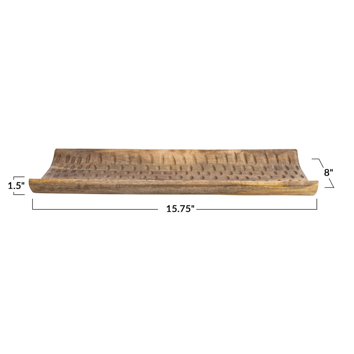 Carved Mango Wood Curved Tray — alternate view 2