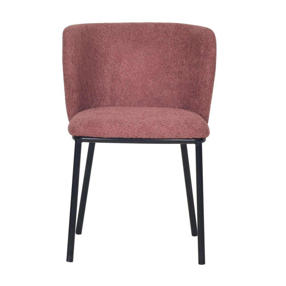 Fabric Upholstered Chair w/ Black Metal Legs, Mulberry Color — alternate view 3