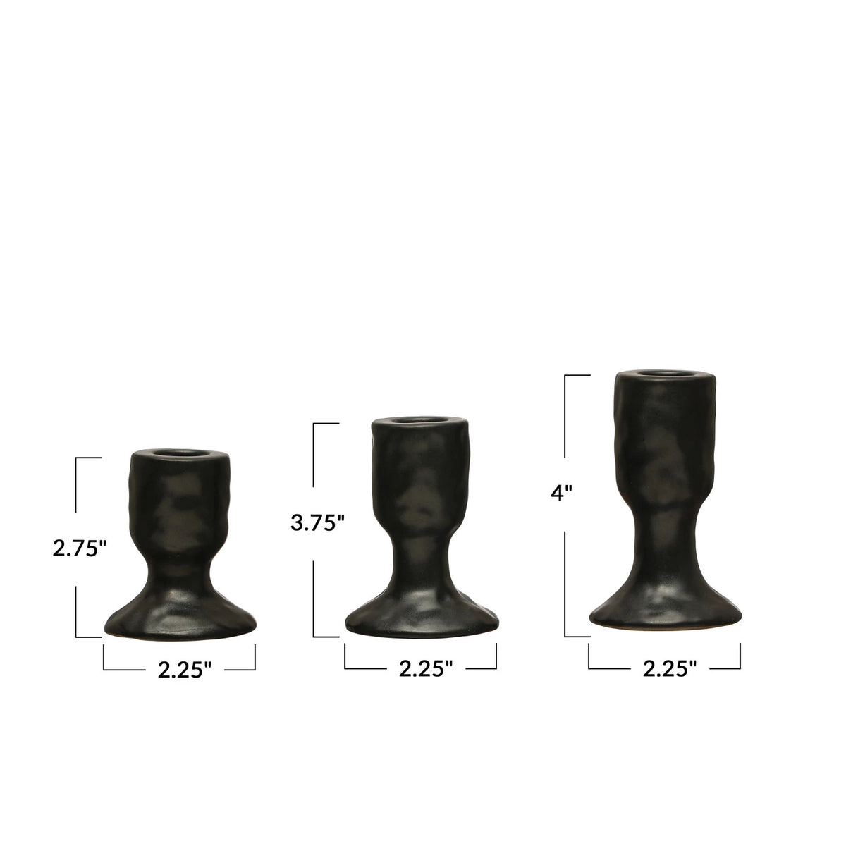 Stoneware Taper Holders, Reactive Glaze-Large — alternate view 2