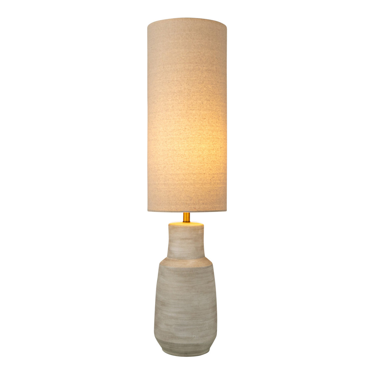 Ceramic Floor Lamp with Linen Shade & Inline Switch — alternate view 2