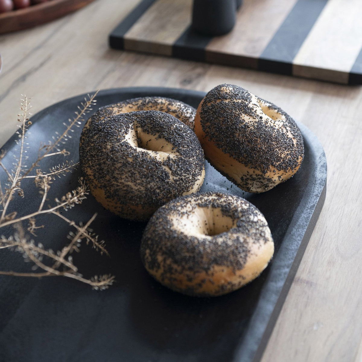 Mango Wood Serving Board, Black — alternate view 3