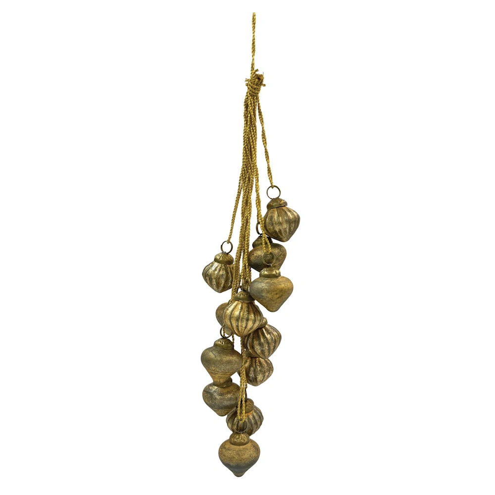 Antique Gold Finish Glass Ornament Cluster — alternate view 2