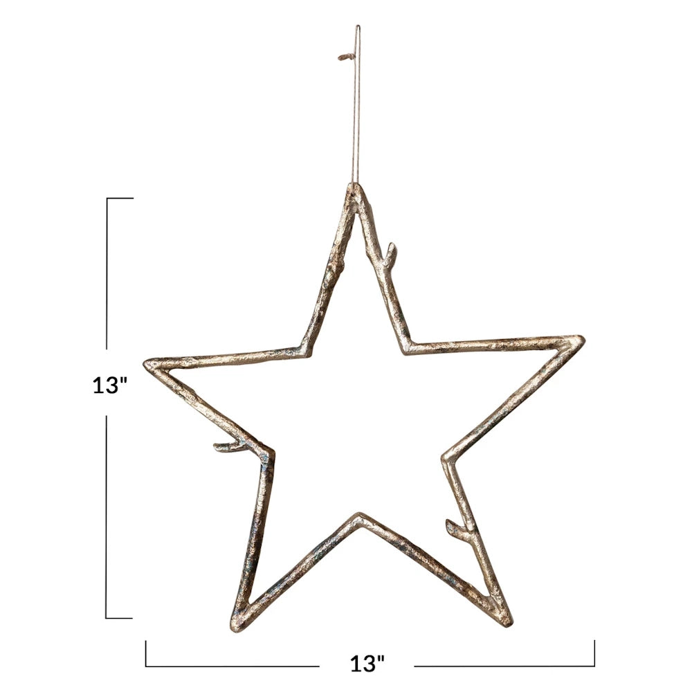Antique Gold Finish Metal Twig Star Ornament — alternate view 3