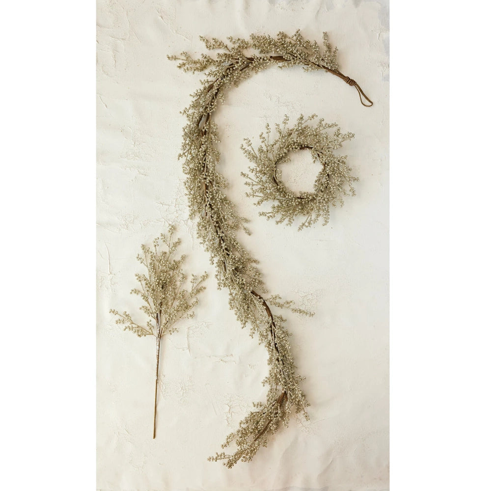 Antique Silver Plastic Berry Spray — alternate view 2