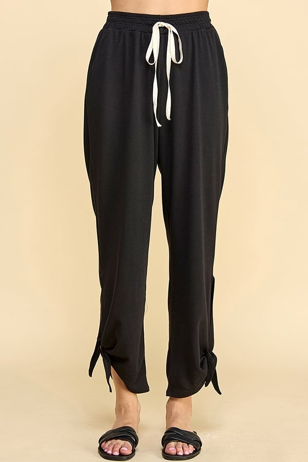 Women Side Split and Tie Jogger W Waist String — alternate view 2