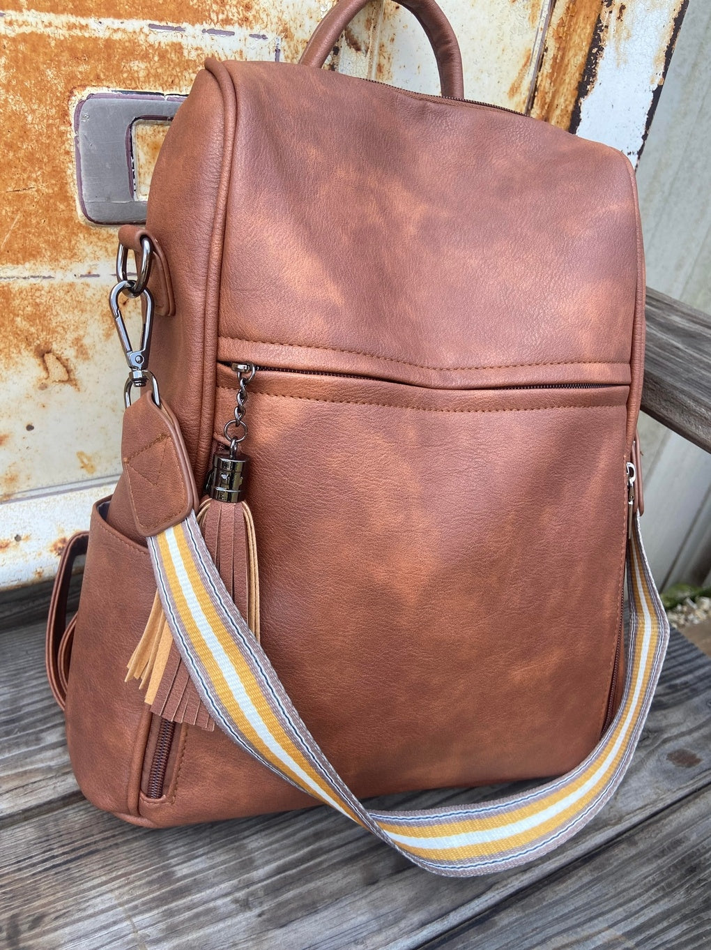 Leather Womens Backpack Computer Work Bag — alternate view 3