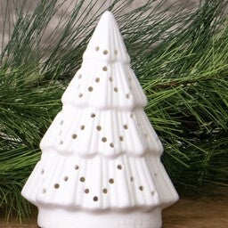 Small Ceramic Bisque Light Up Tree