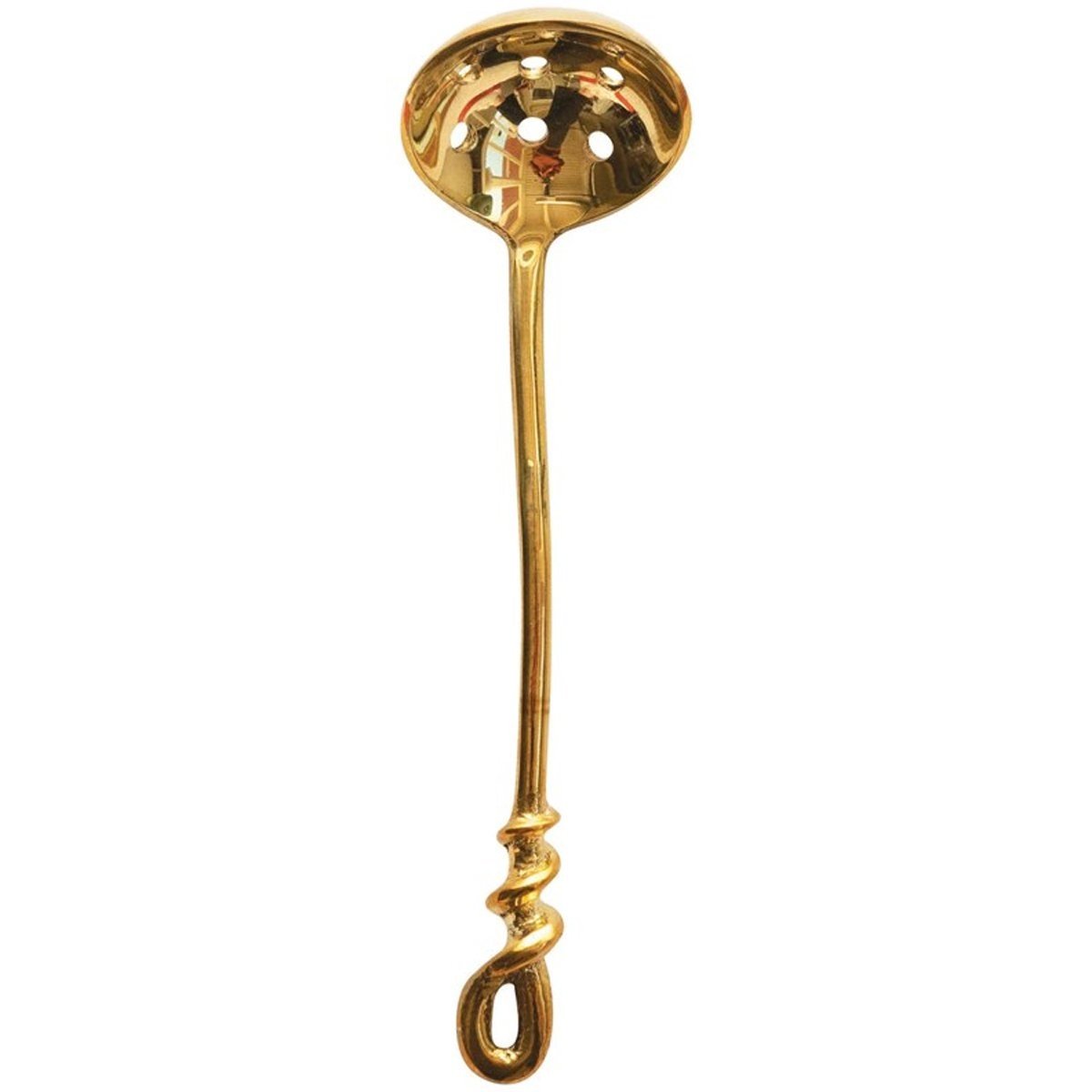 Brass Ladle with Holes, Gold Finish — alternate view 2