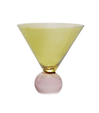 Two-Tone Martini Glass with Ball Stem