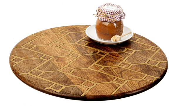 Brass Geo Inlay Lazy Susan — alternate view 3