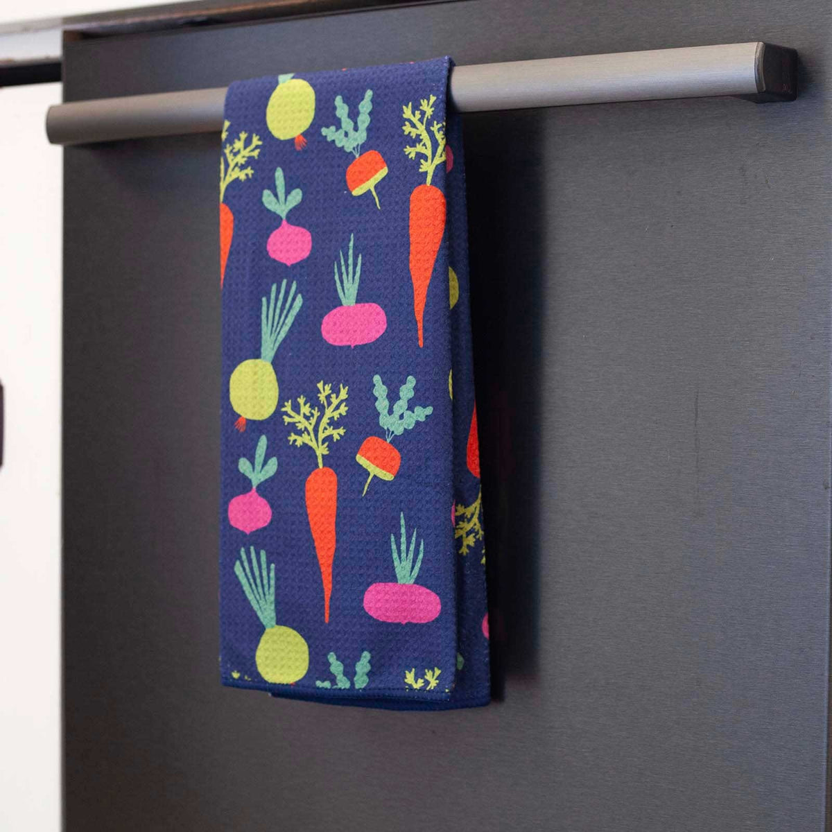 Root Veggies Blu Kitchen Tea Towel — alternate view 3