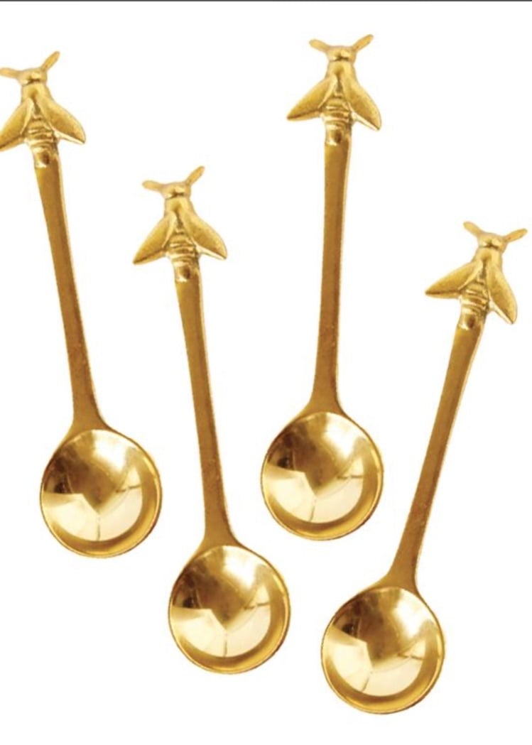 5"L Brass Spoon w/ Bee — alternate view 3